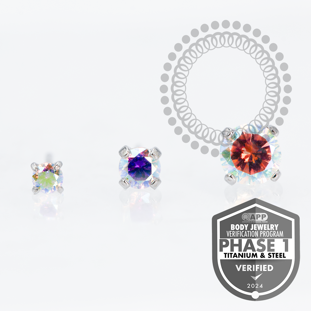 TT06 Topo CZ Boreal Prongset Push Pin Titânio Mill®