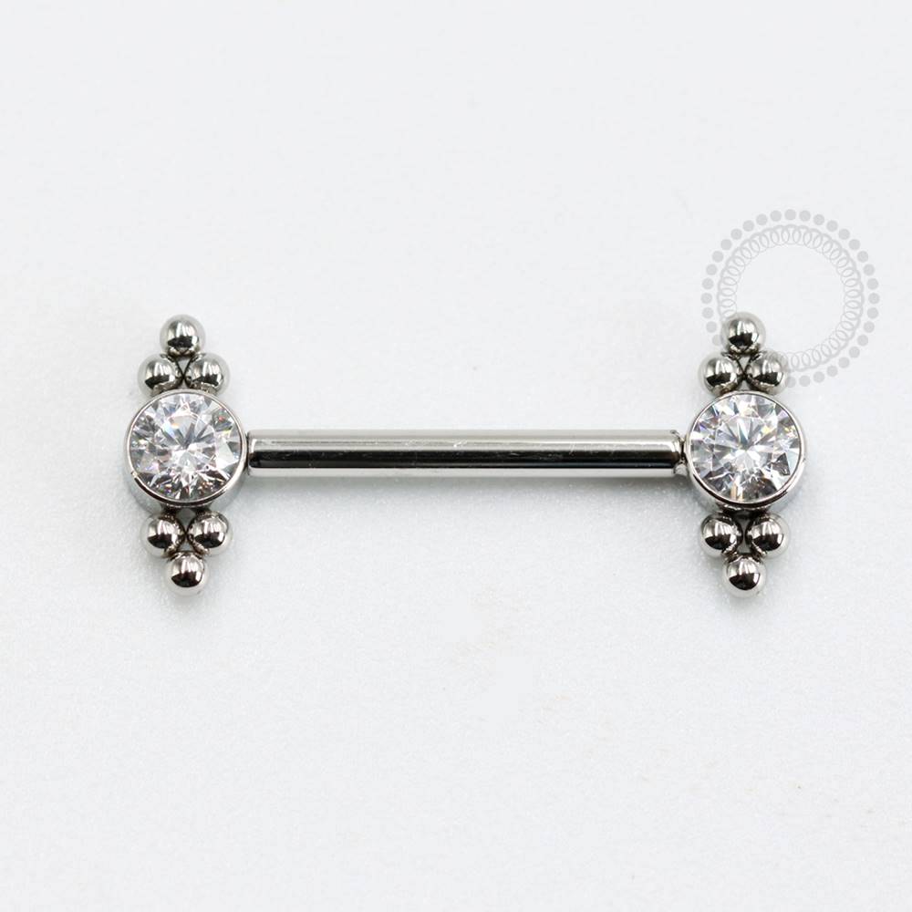 PB92 Nipple Piercing Charm Zirconia 316L Steel