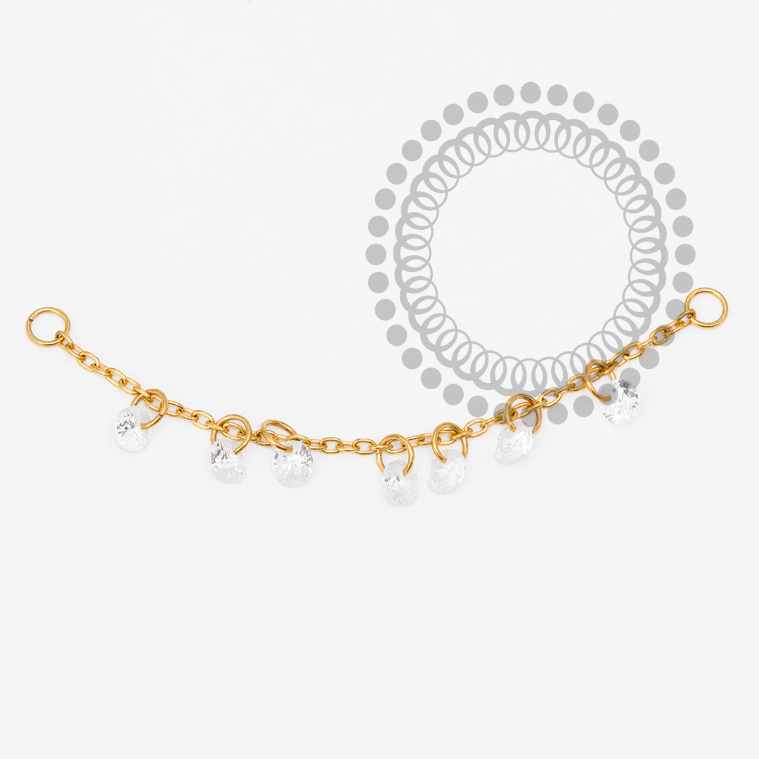 TN2039 Corrente 7 CZ Titânio PVD Gold