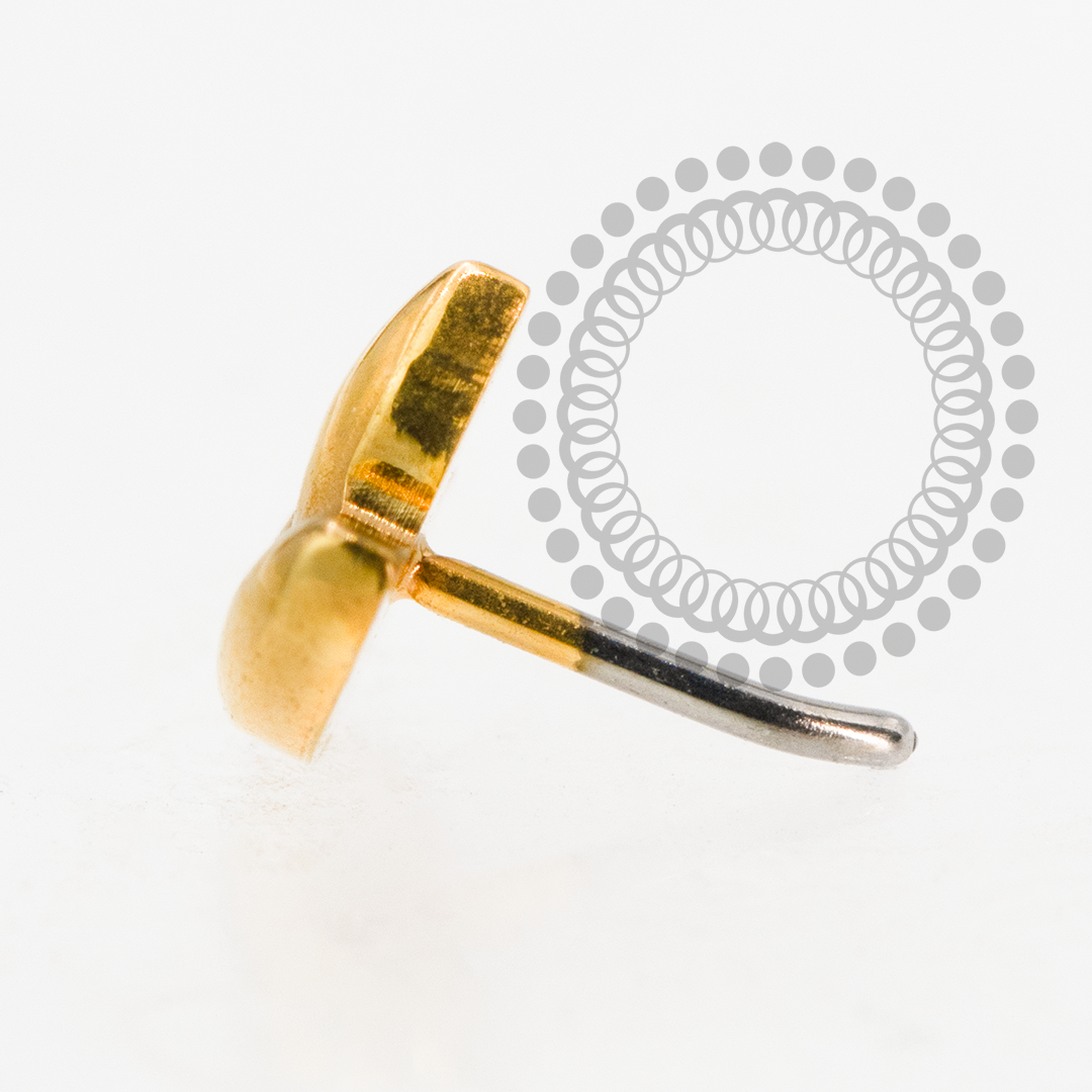 TN2193 Topo Clover Push Pin Titânio PVD Gold