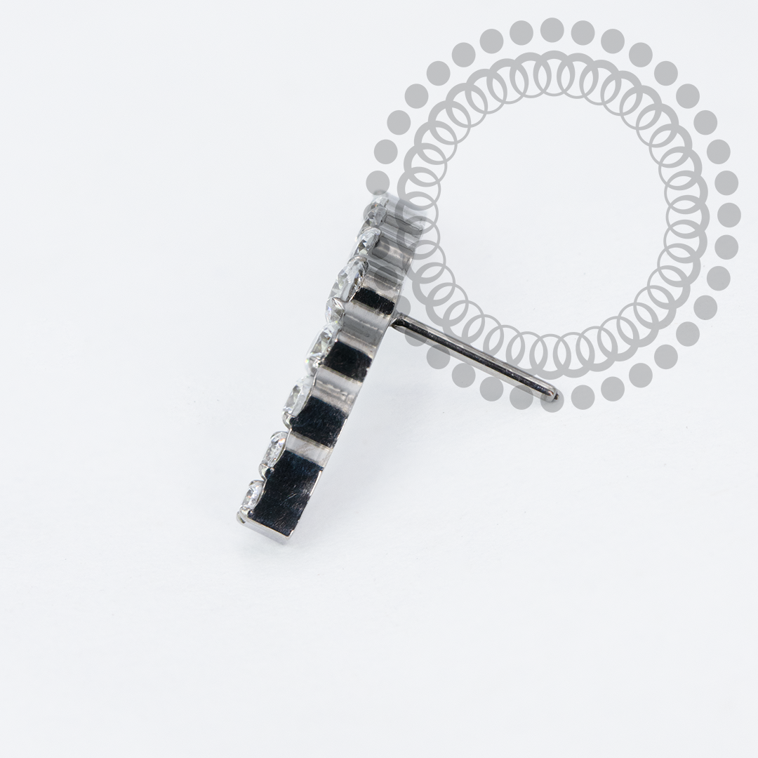 TN2175 Topo Cluster CZ Push Pin Titânio ASTM F136