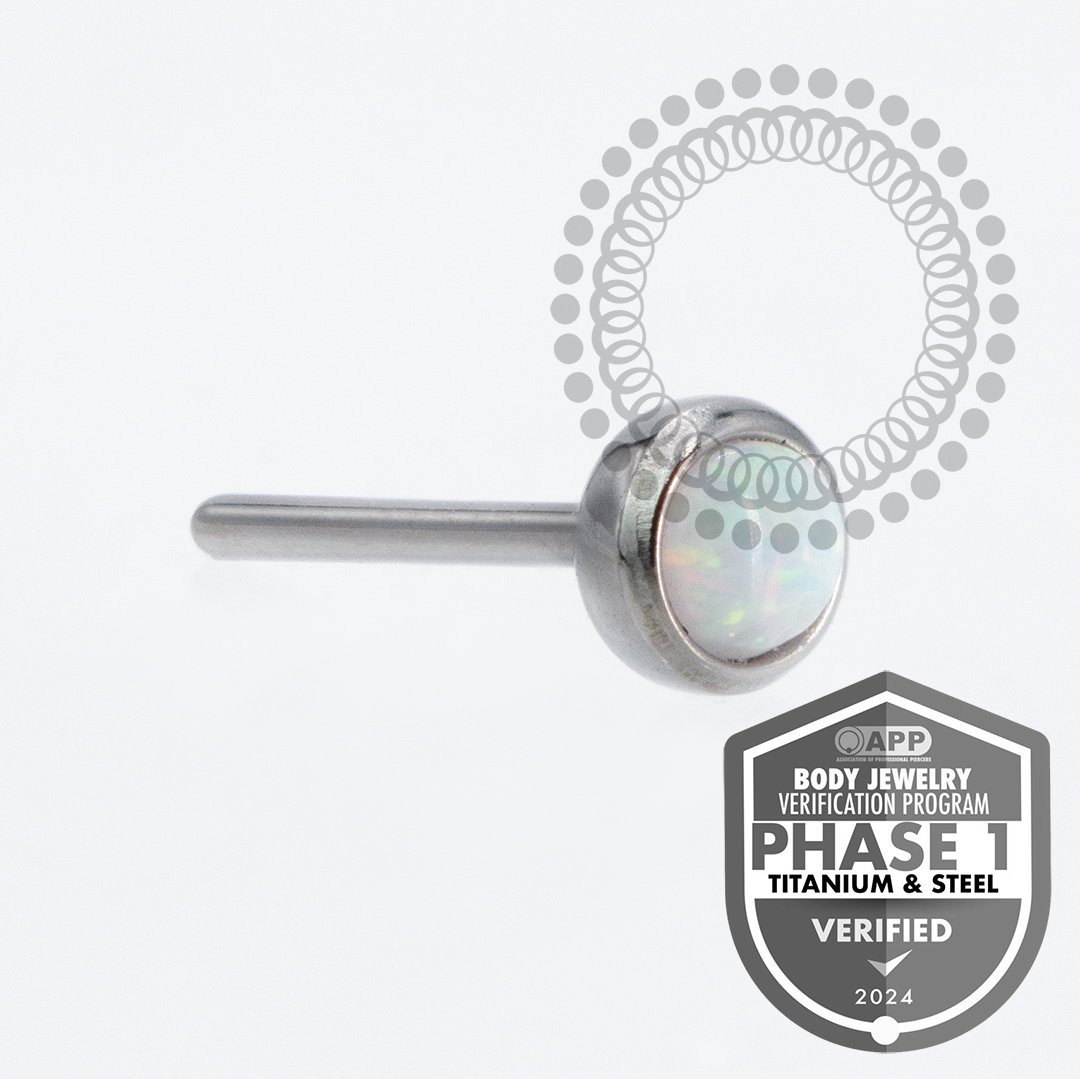 TT20 Topo Opala Branca Flat Back Push Pin Titânio Mill ®