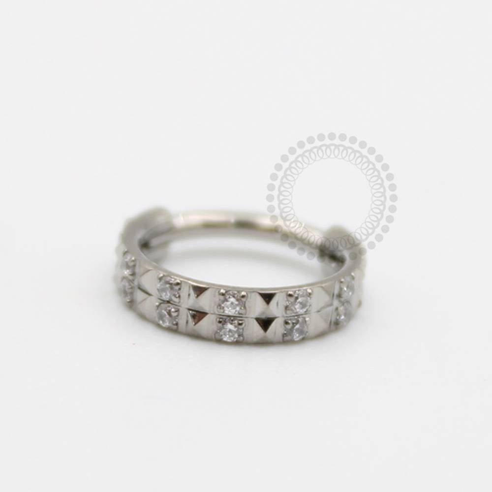 TN133 Titanium Double CZ Segment