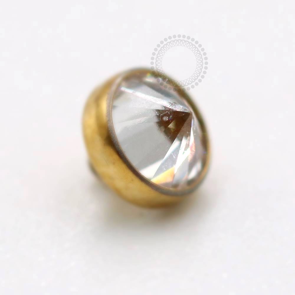 TN793 Solitaire Top Zirconia Titanium Pvd Gold