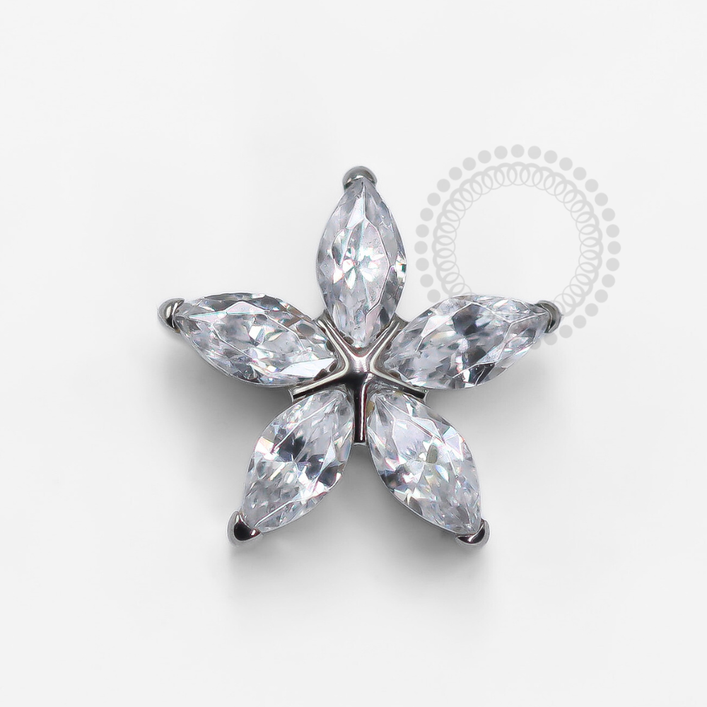 TN1278 Titanium Daisy Flower Topper ASTM F-136