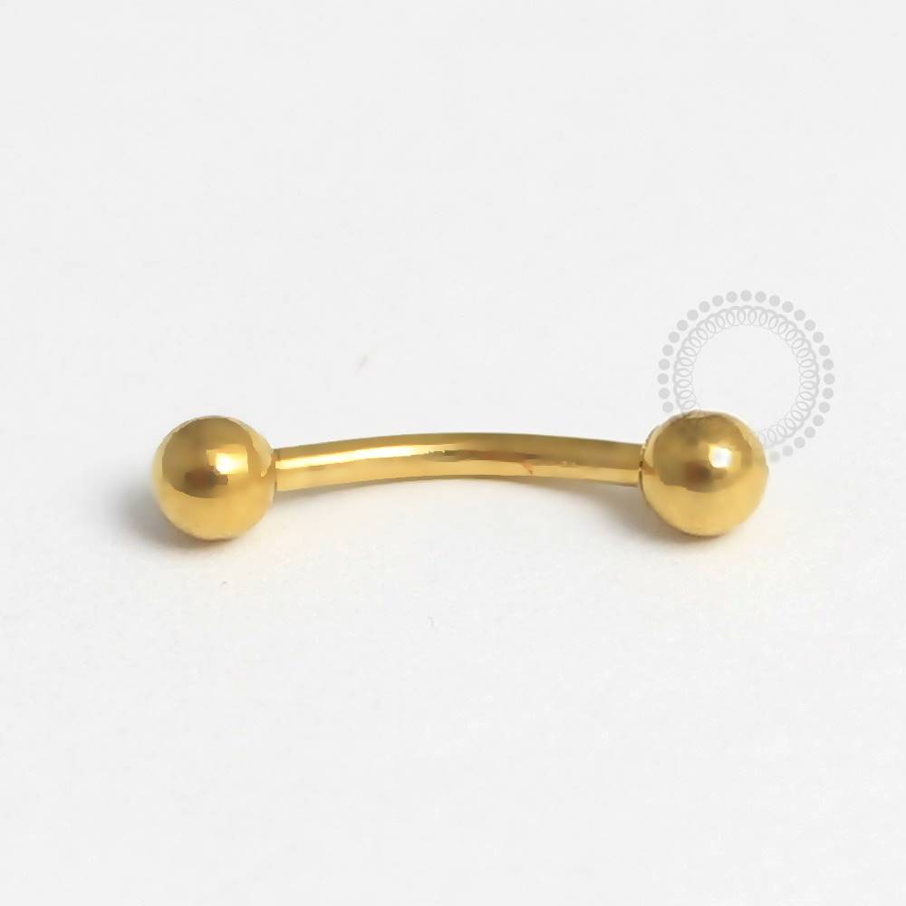 PVD15 Micro Curved Barbell Steel PVD Gold