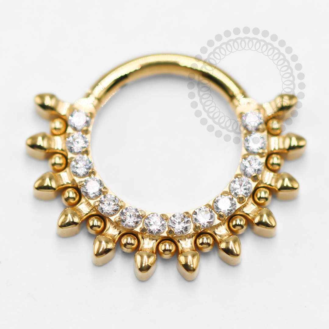 TN1361 Segment Studded With Titanium PVD Gold Balls