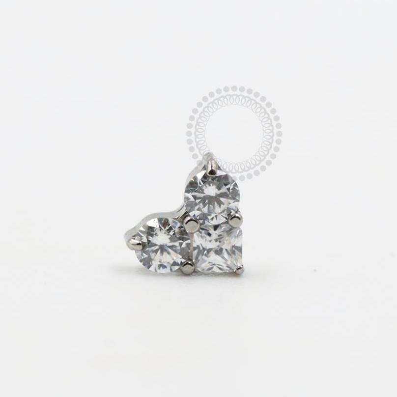 TN965 Heart Top Zirconia Titanium