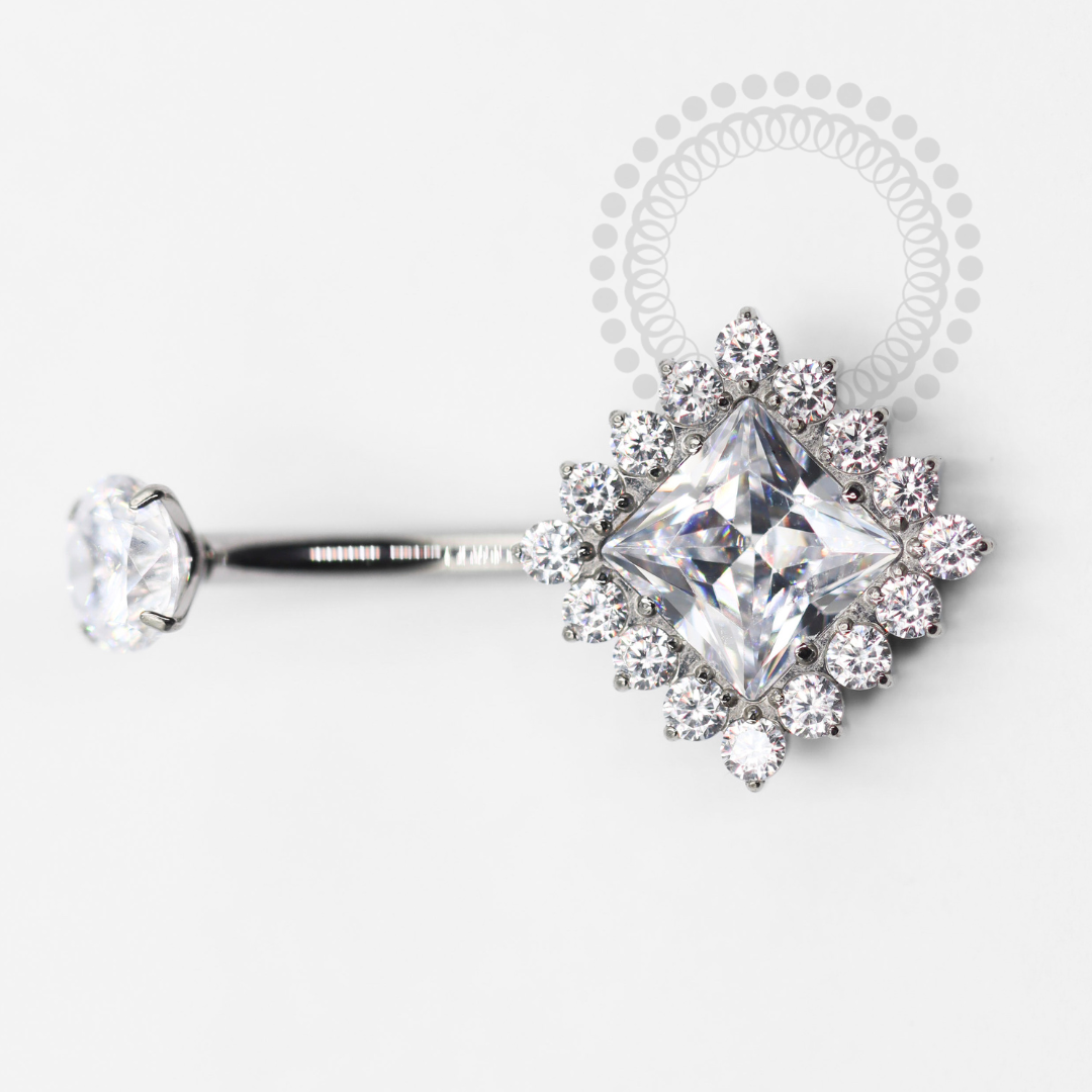TN1450 Navel Rhombus Luxury Crystal Titanium ASTM F-136