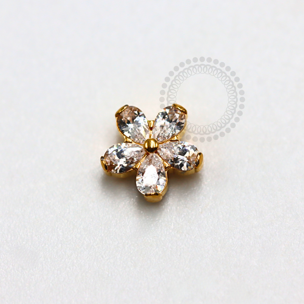 TN1159 Daisy Flower Topper Titanium PVD Gold