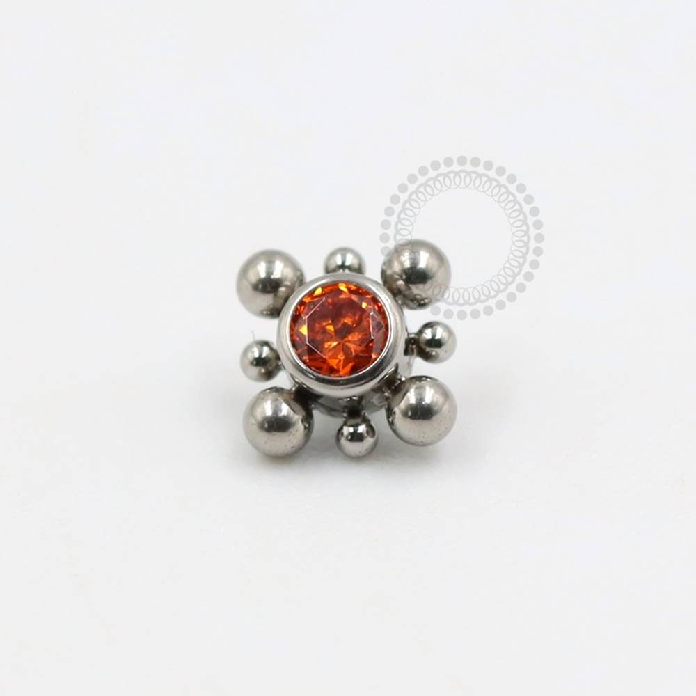 TN247-2 Orange Zirconia Top with Titanium Balls