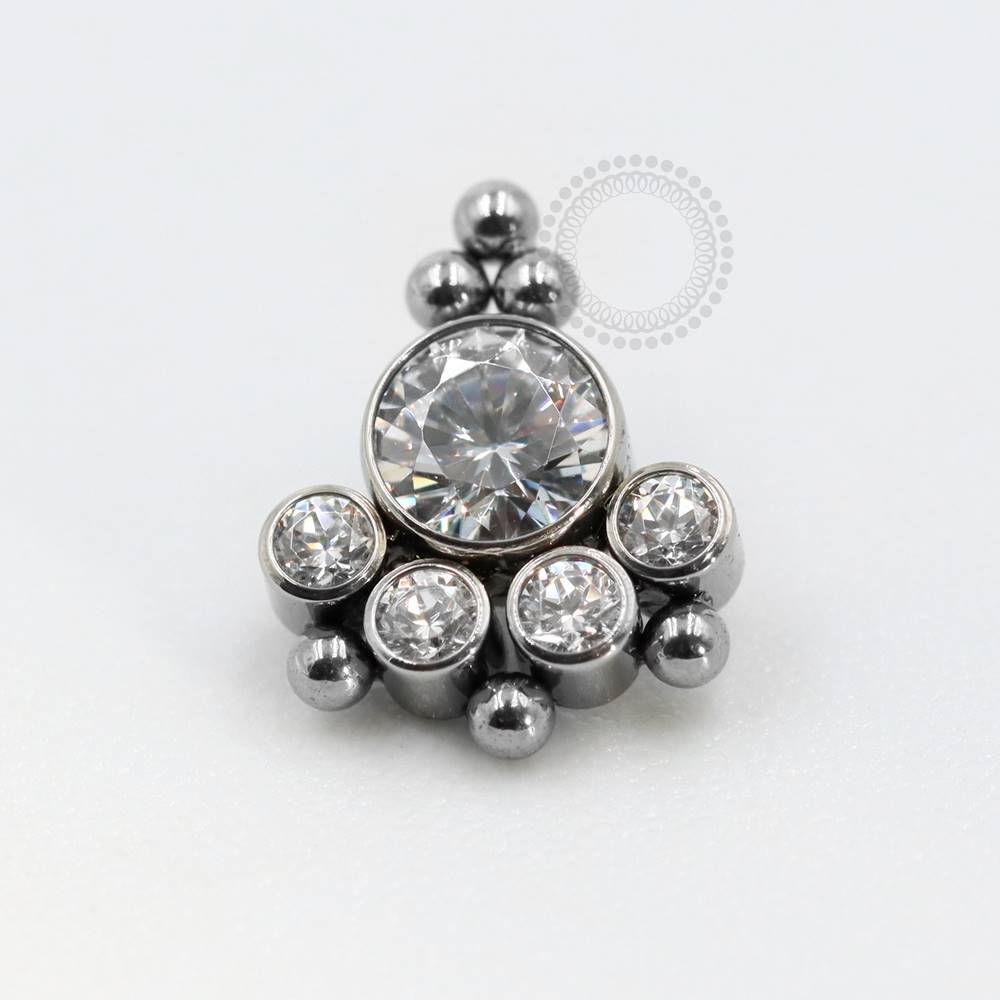 TN275 Topos 5mm + 4CZ 2mm + Esferas Titânio