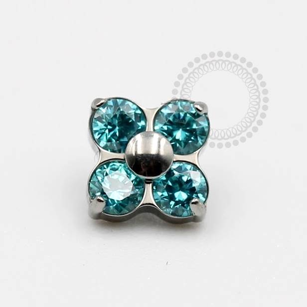 TS07 Clover Topper CZ Swarovski Titanium