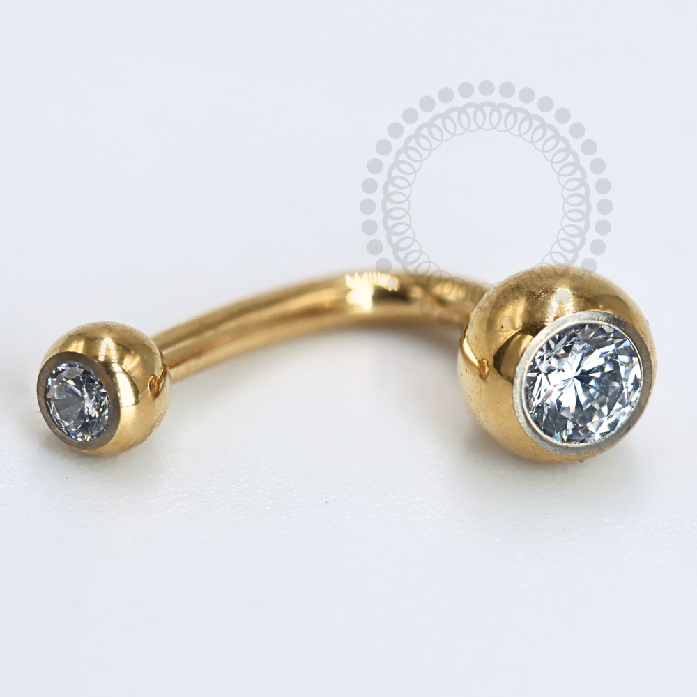 TN1201 Navel J-Bar Titanium PVD Gold