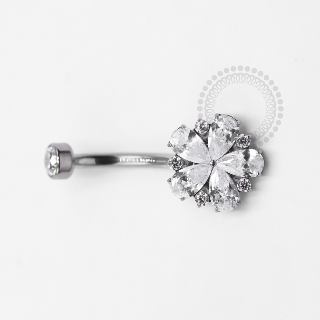 TN1299 Navel Flor Margarida Titânio ASTM F-136