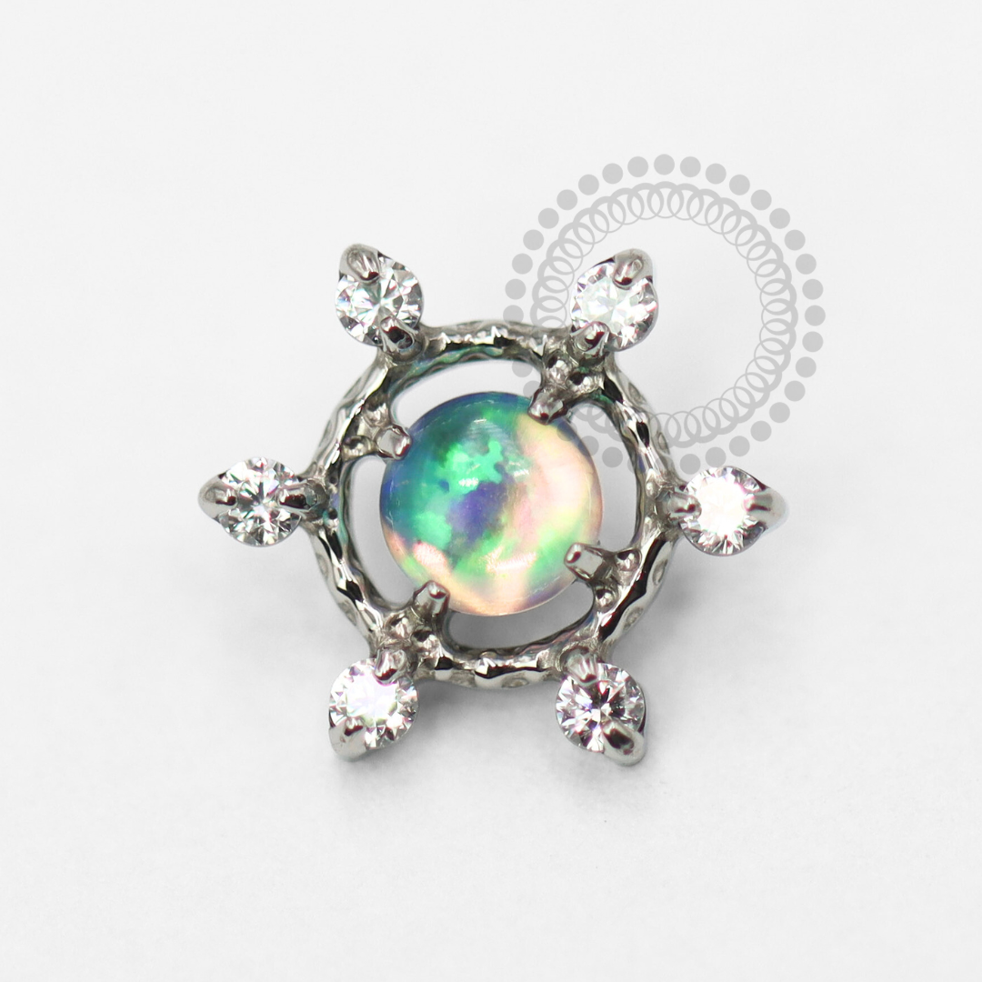 TN1750 Topo Sol Pedra Opala Jelly Sintética Titânio ASTM F-136 (OP533)