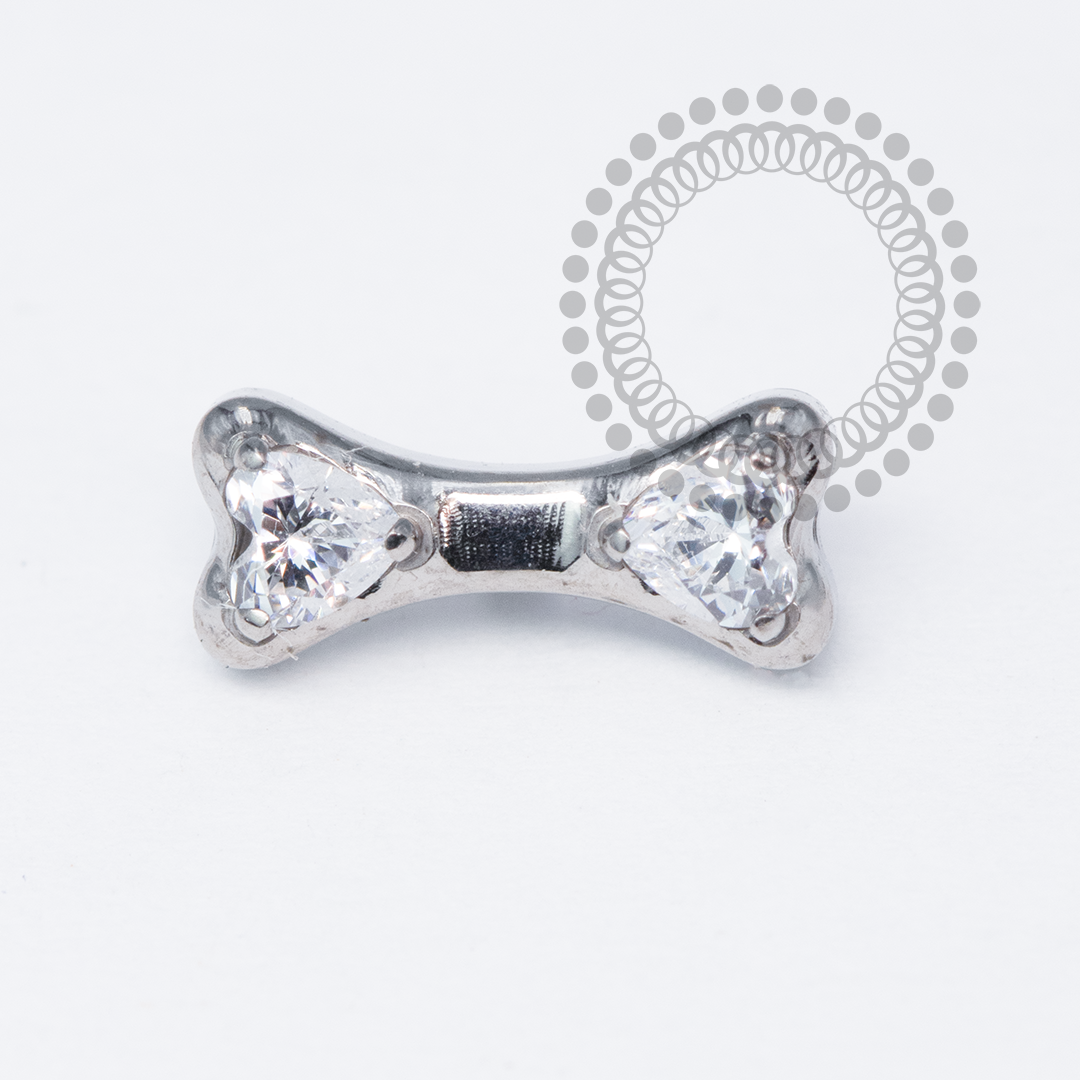 TN2077 Topo Ossinho Delicado CZ Titânio ASTM F136