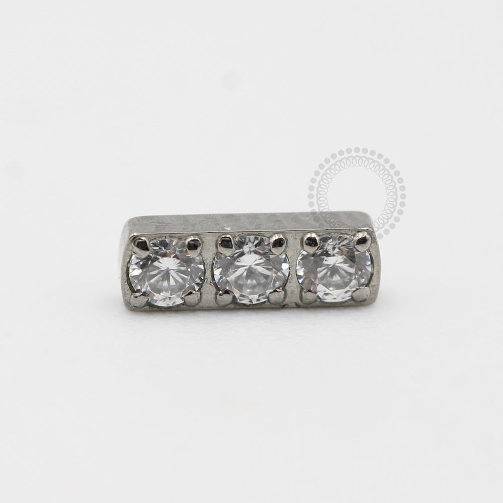 TN334 Topo Barra 3 CZ Titânio Titanio ASTM F136