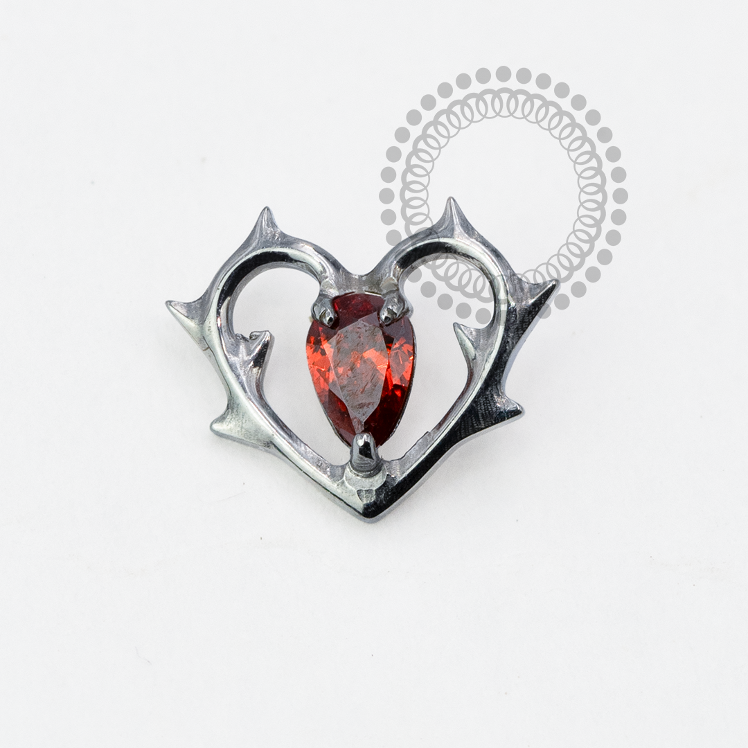 TN1554 Top Heart CZ Titanium ASTM F-136