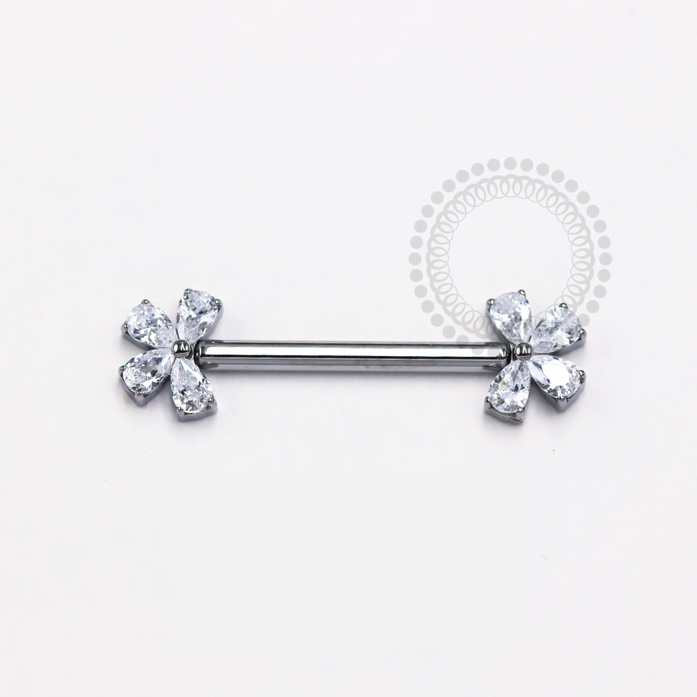 TN1214 Nipple 4 Petalas Push Pin Unilateral Titânio ASTM F-136