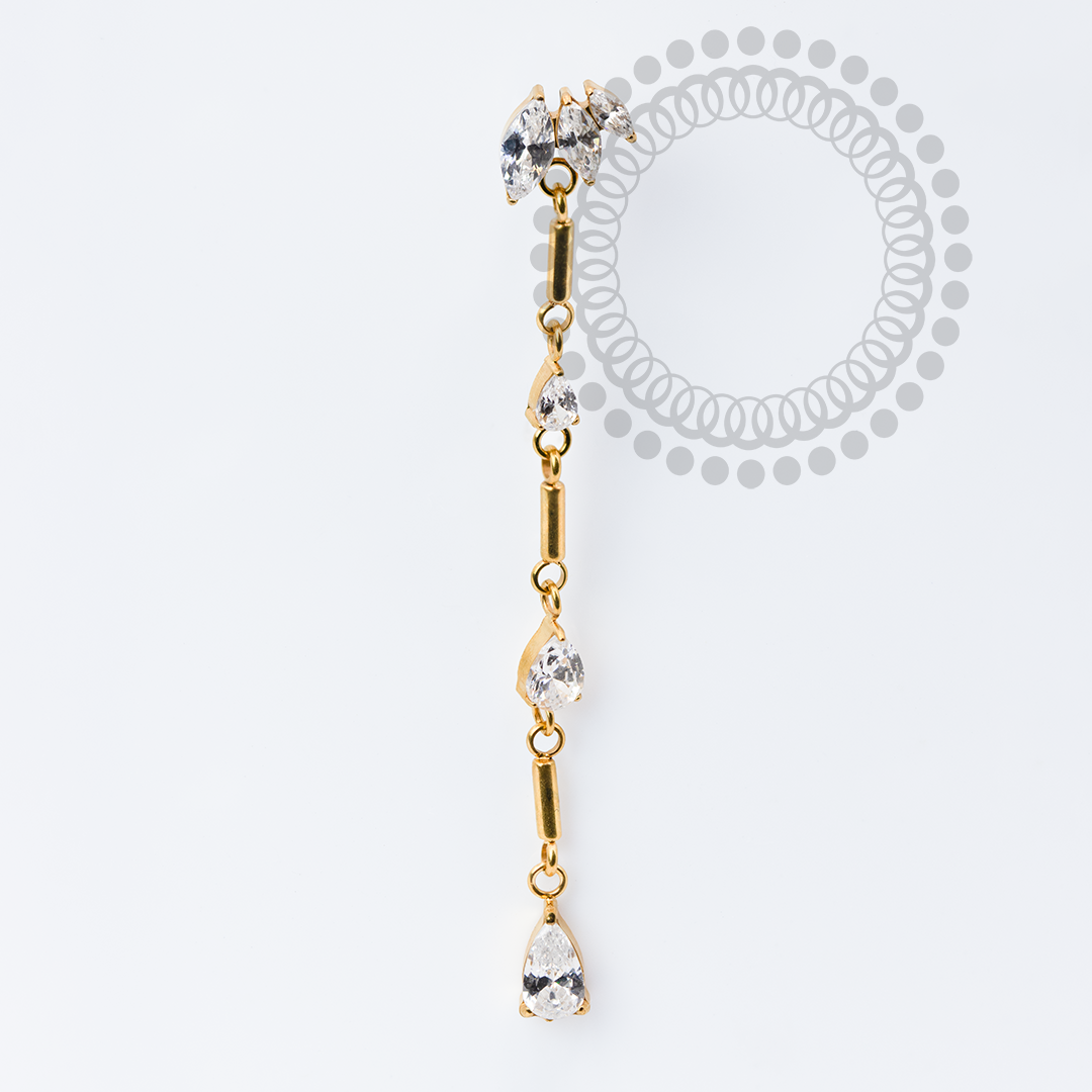 TN1969 Top Petals Max Pendant CZ Titanium PVD Gold