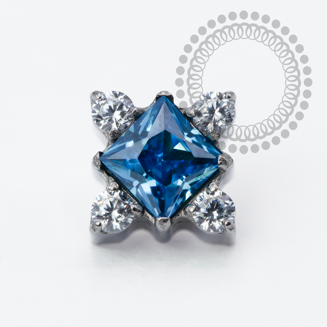 TN1971 Topo Estrela Super Nova Safira Titânio ASTM F-136