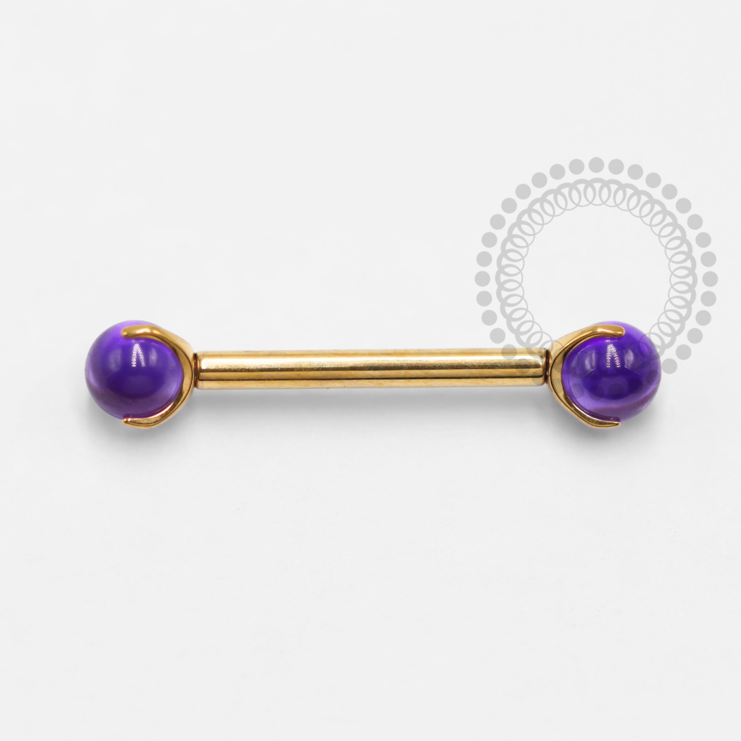 TN1549 Nipple Esferas Sintéticas Rosca Interna Titânio PVD Gold