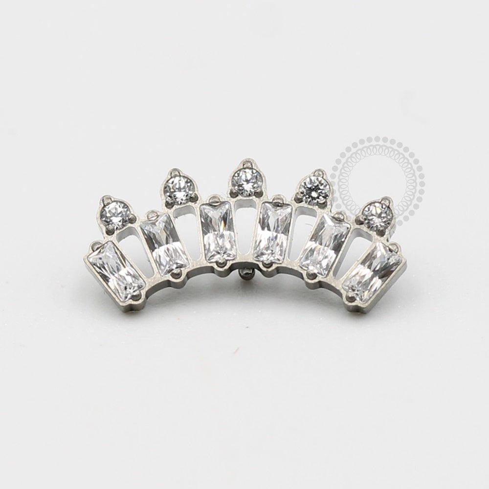 TN198 Topo Cluster Big Crown CZ Titânio ASTM F-136