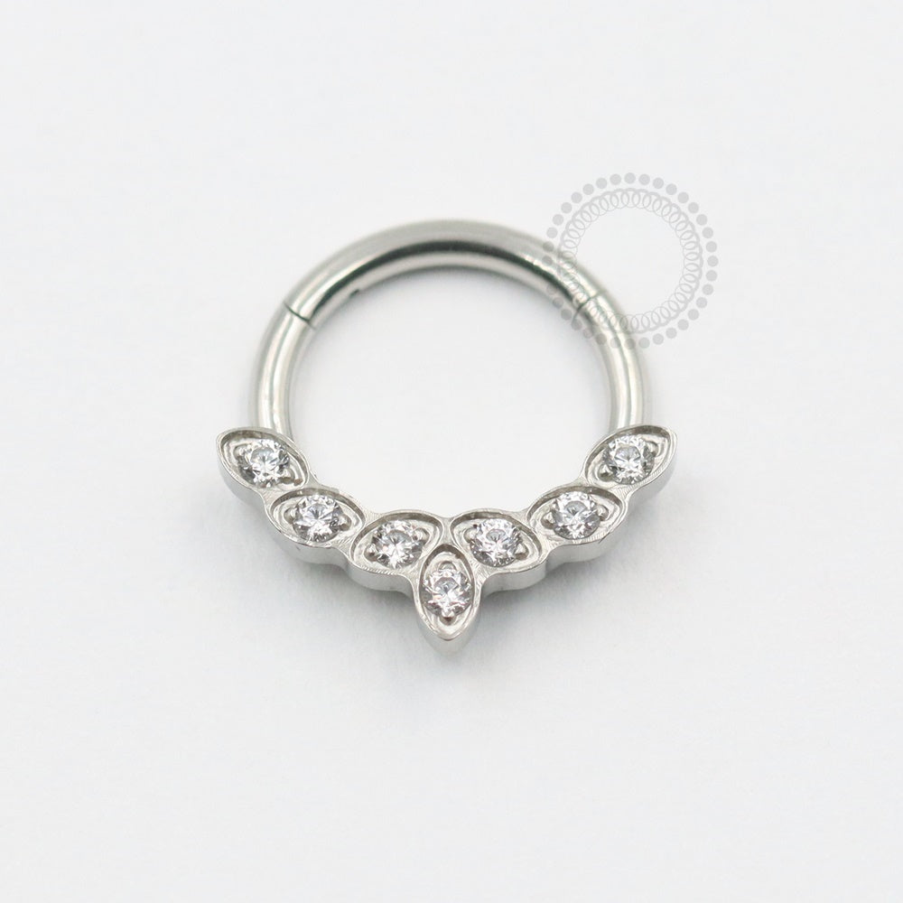 TN531 Segmento Frontal 7 Pedras Titânio ASTM F136