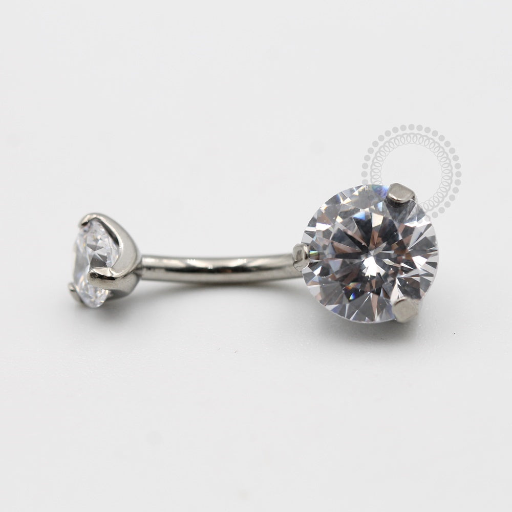 TN1863 Navel Zirconia Stones, 0.9mm, Titanium, ASTM F136