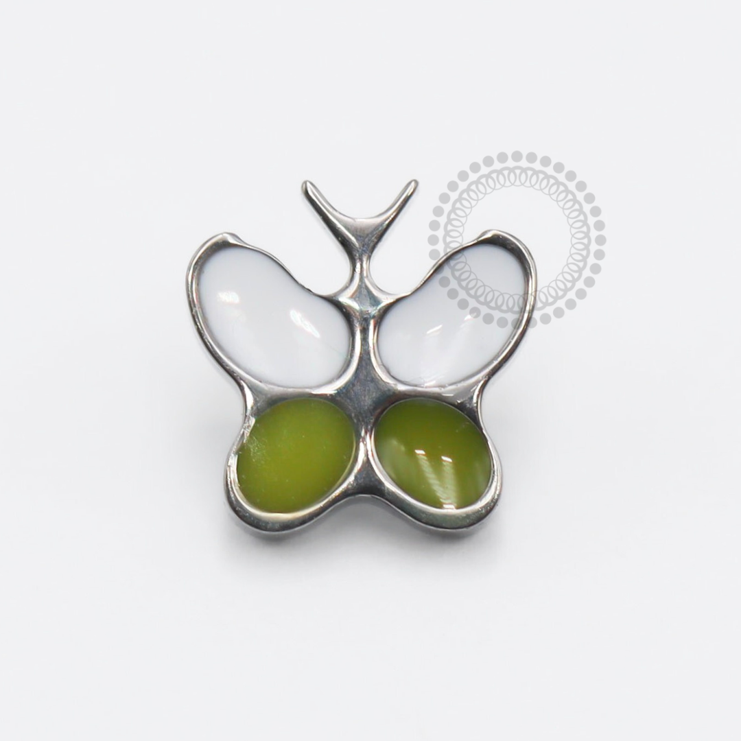 TN1810 Topo Borboleta em Resina Titânio ASTM F-136