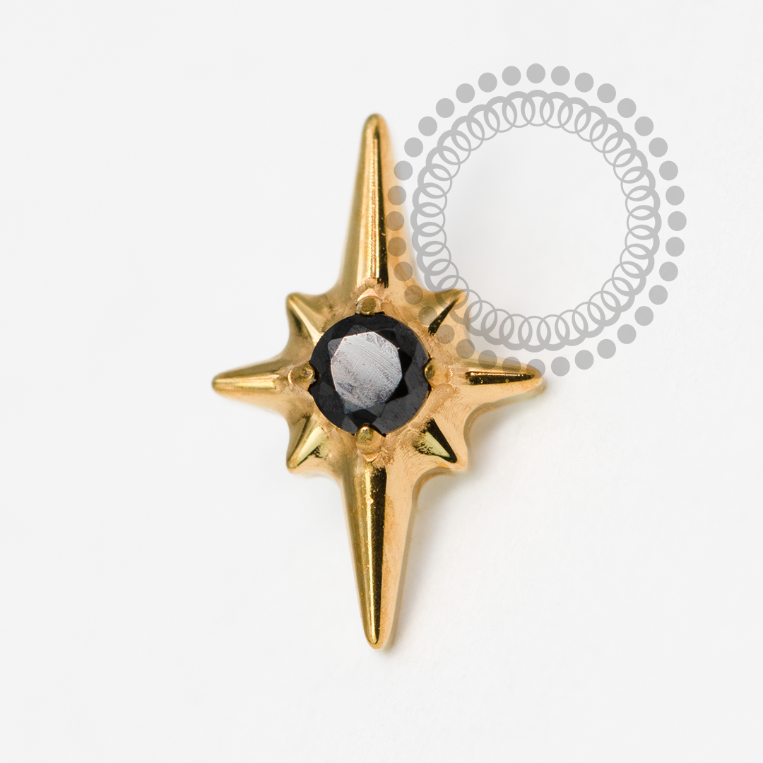 TN2086 Topo Estrela Dalva Titânio PVD Gold