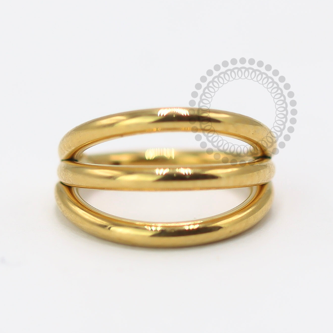 TN1499 Segmento Liso 3 Camadas Titânio PVD Gold