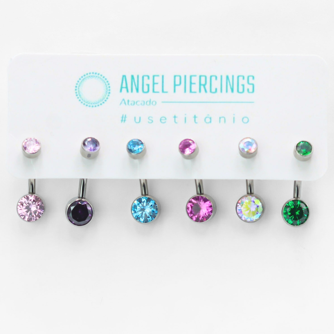 KIT18 Navel Piercing Titânio ASTM F-136
