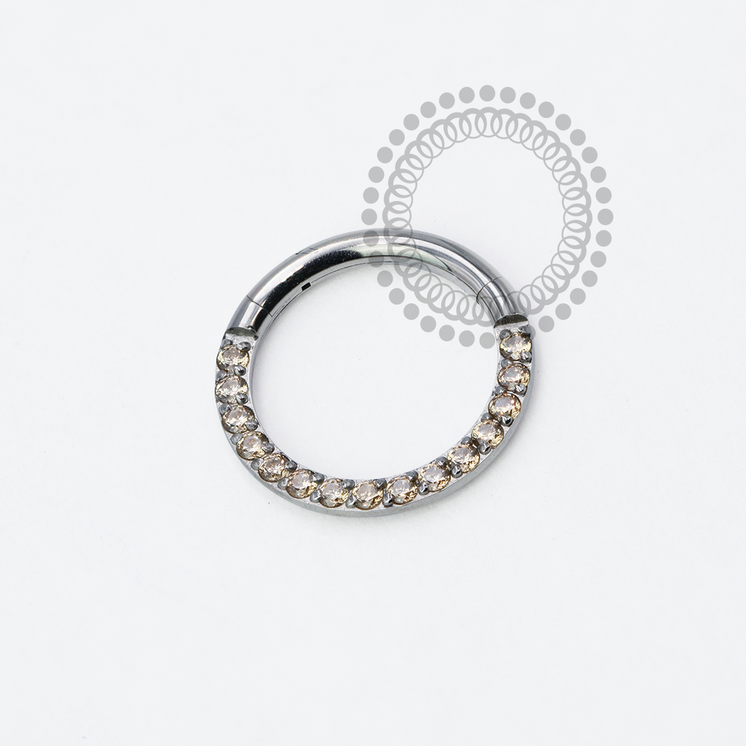 TN1945 Front Segment CZ Champagne Titanium ASTM F136