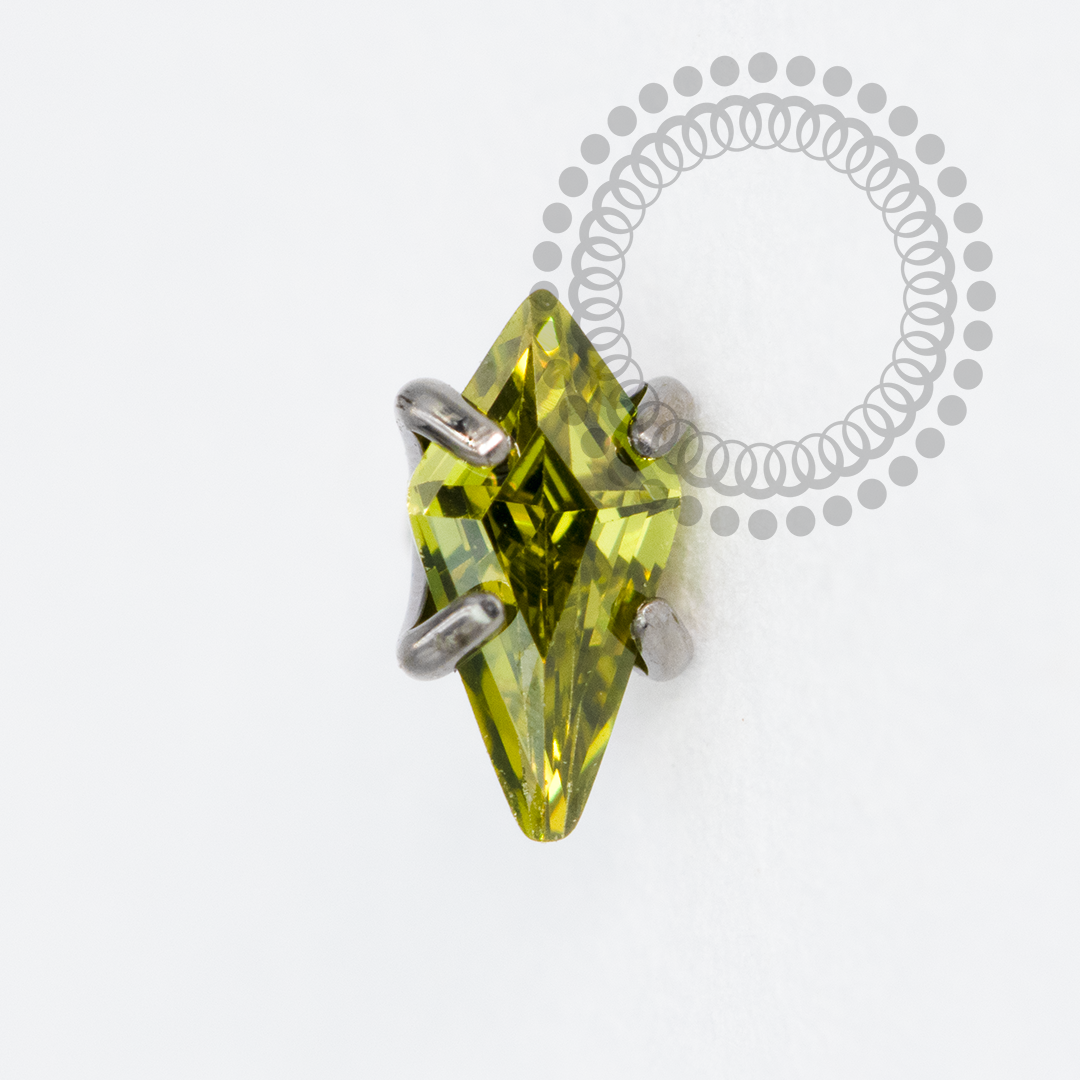 TN1980 Topo Losango Peridot Titânio ASTM F136