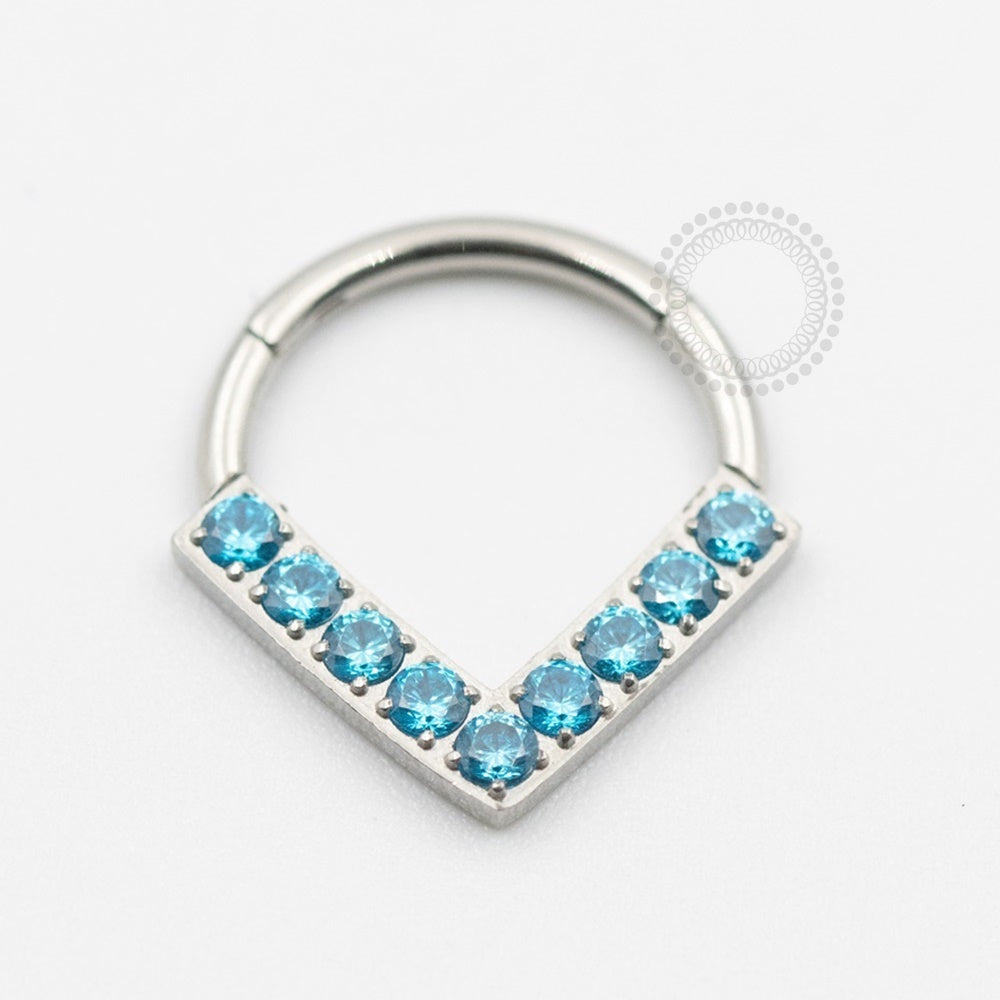 TN618 Segmento Frontal V 9 Pedras Titânio ASTM F136