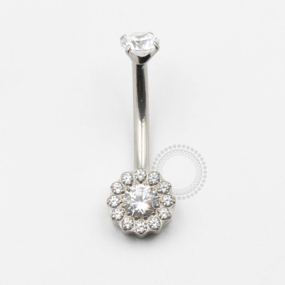 TN634 Navel Flor CZ 12 Pétalas Titânio ASTM F136