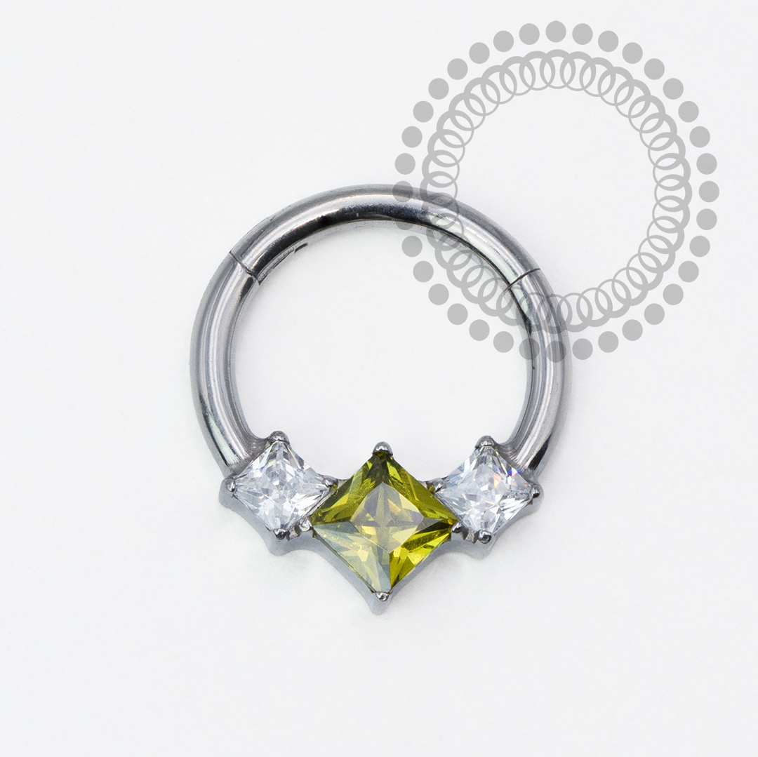 TN1974 Front Segment CZ Dark Pedidot Titanium ASTM F136