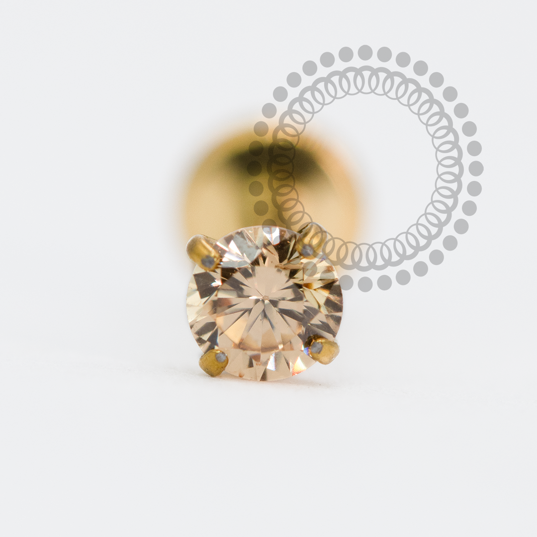 TN2013 Labret CZ Titânio PVD Gold