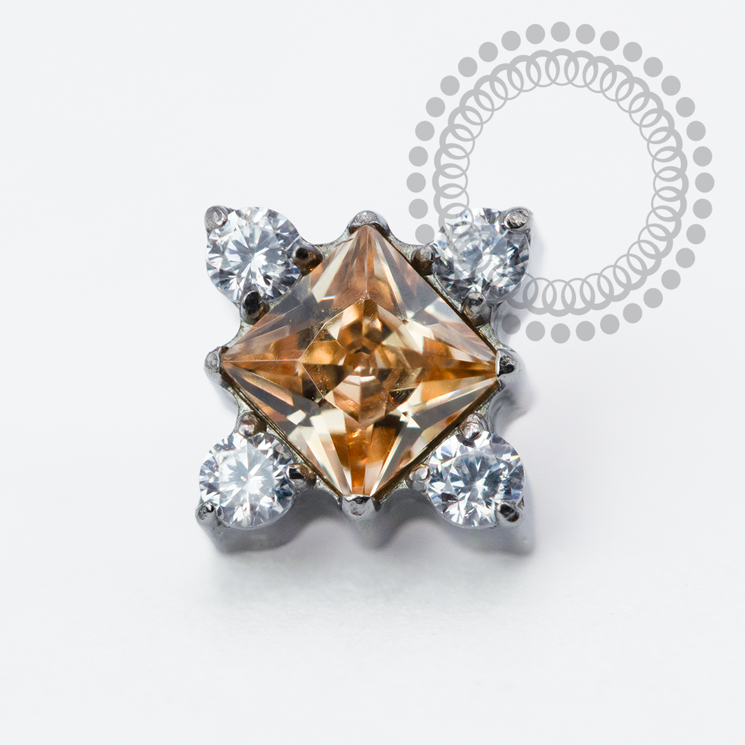 TN1972 Topo Estrela Super Nova Campanhe Titânio ASTM F-136