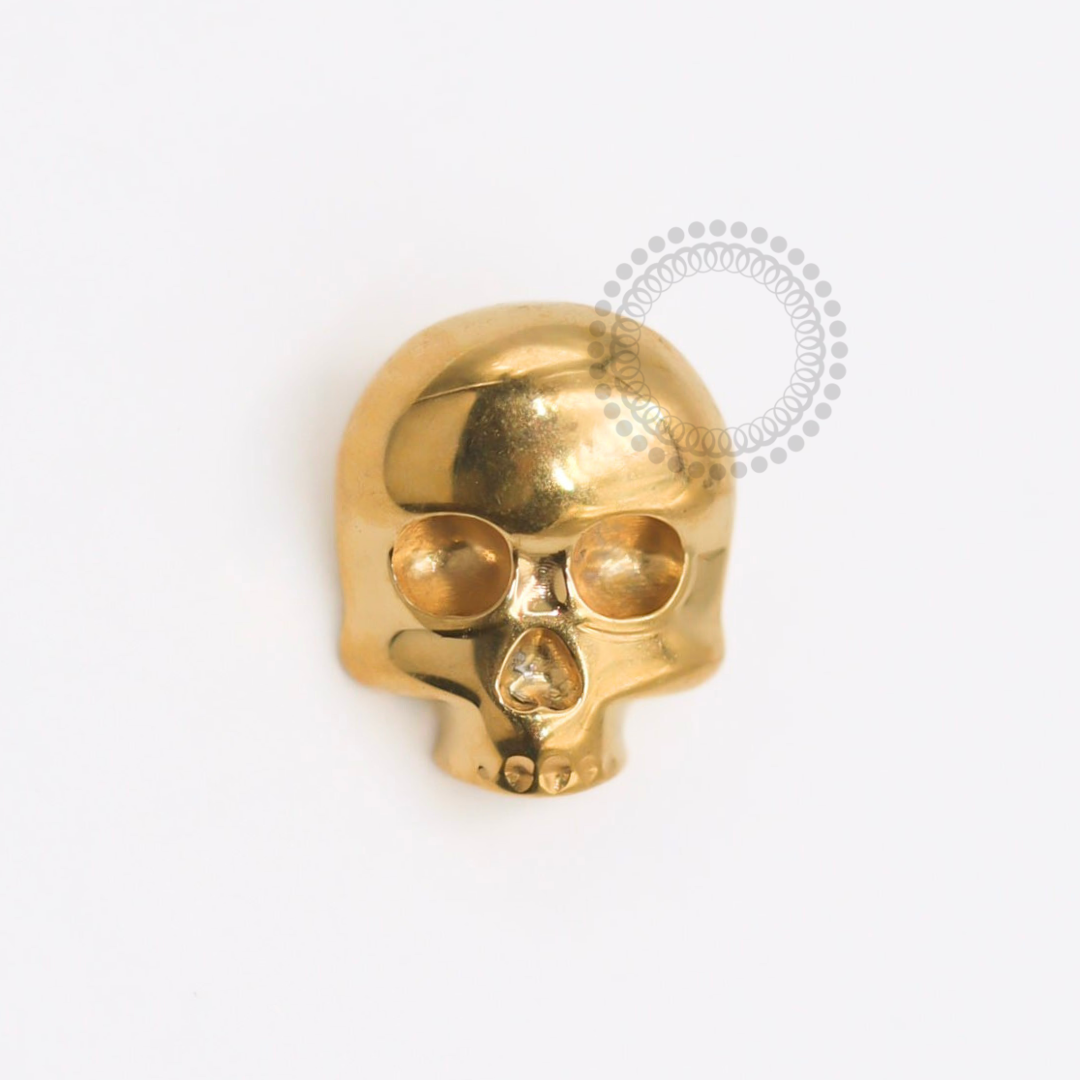 TN1824 Topo Caveira Realista Titânio PVD Gold