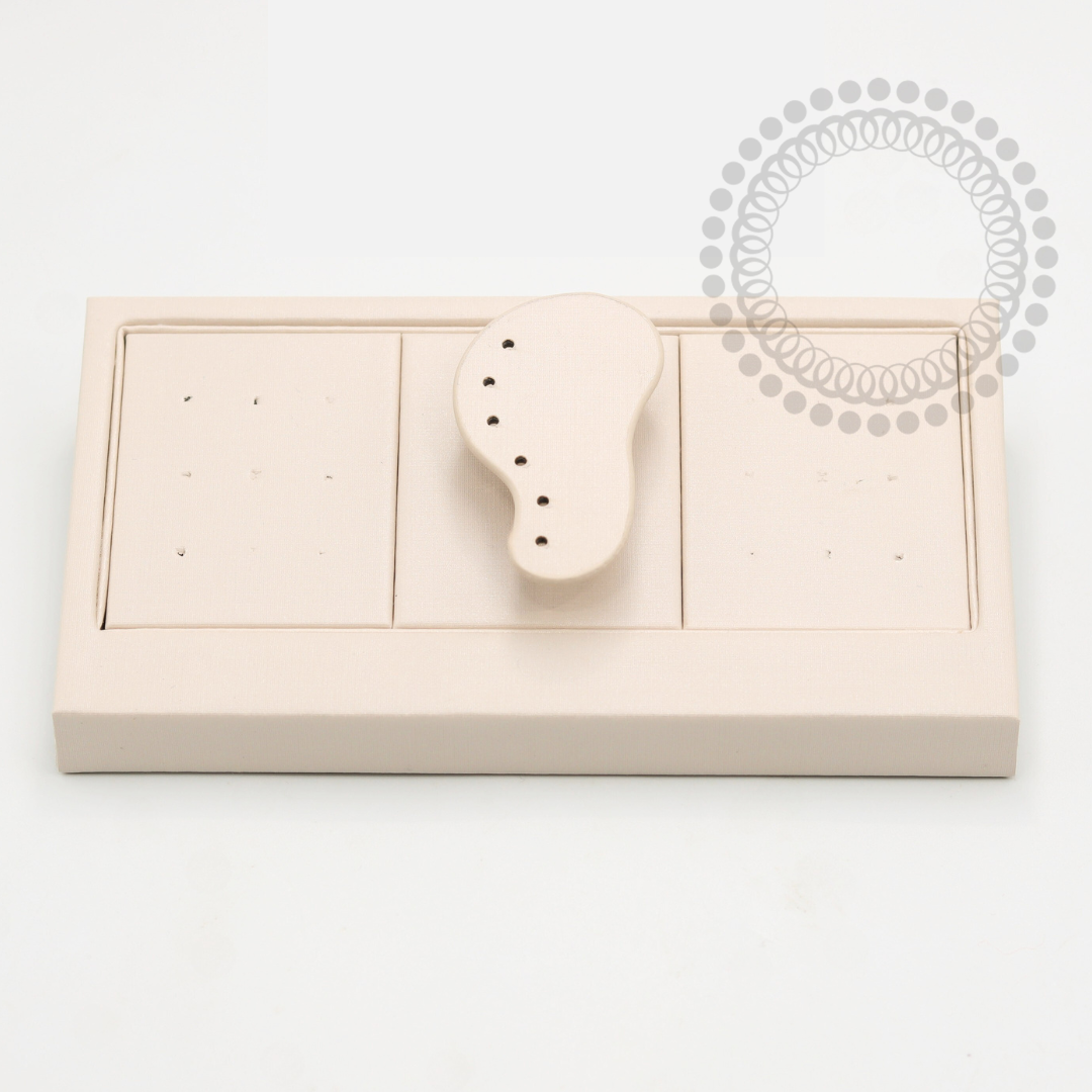 EP31 Display Tray with 24 Holes, Central Magnetic Tab, Off White