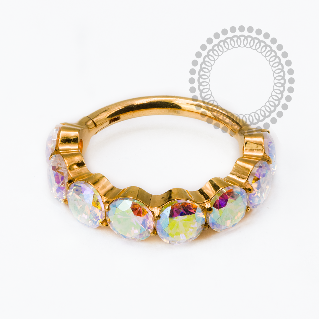 TN2522 Segmento CZ 3mm Boreal Titânio PVD Gold