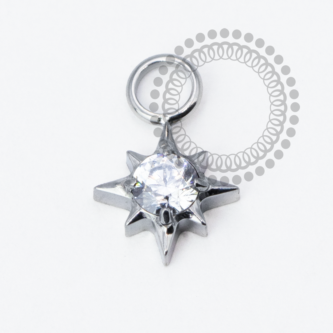 TN2036 Pingente Estrela Radiante Titânio ASTM F136