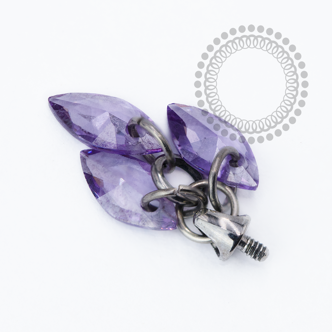 TN2458 Topo 3 Pingentes Roxo Titânio ASTM F-136