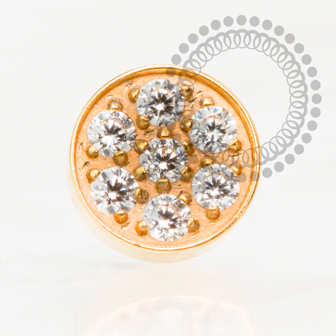 TN2189 Topo Disco Cravejado Push Pin Titânio PVD GOLD