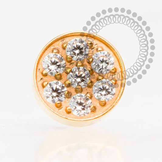 TN2189 Topo Disco Cravejado Push Pin Titânio PVD GOLD