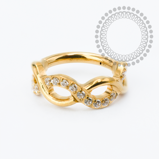 Segmento Infinito CZ Titânio PVD Gold