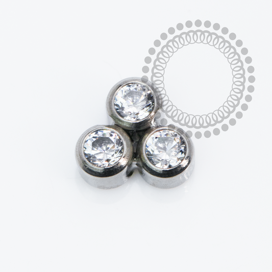TN2266 Topo Trinity Circular CZ Push Pin Titânio ASTM F136